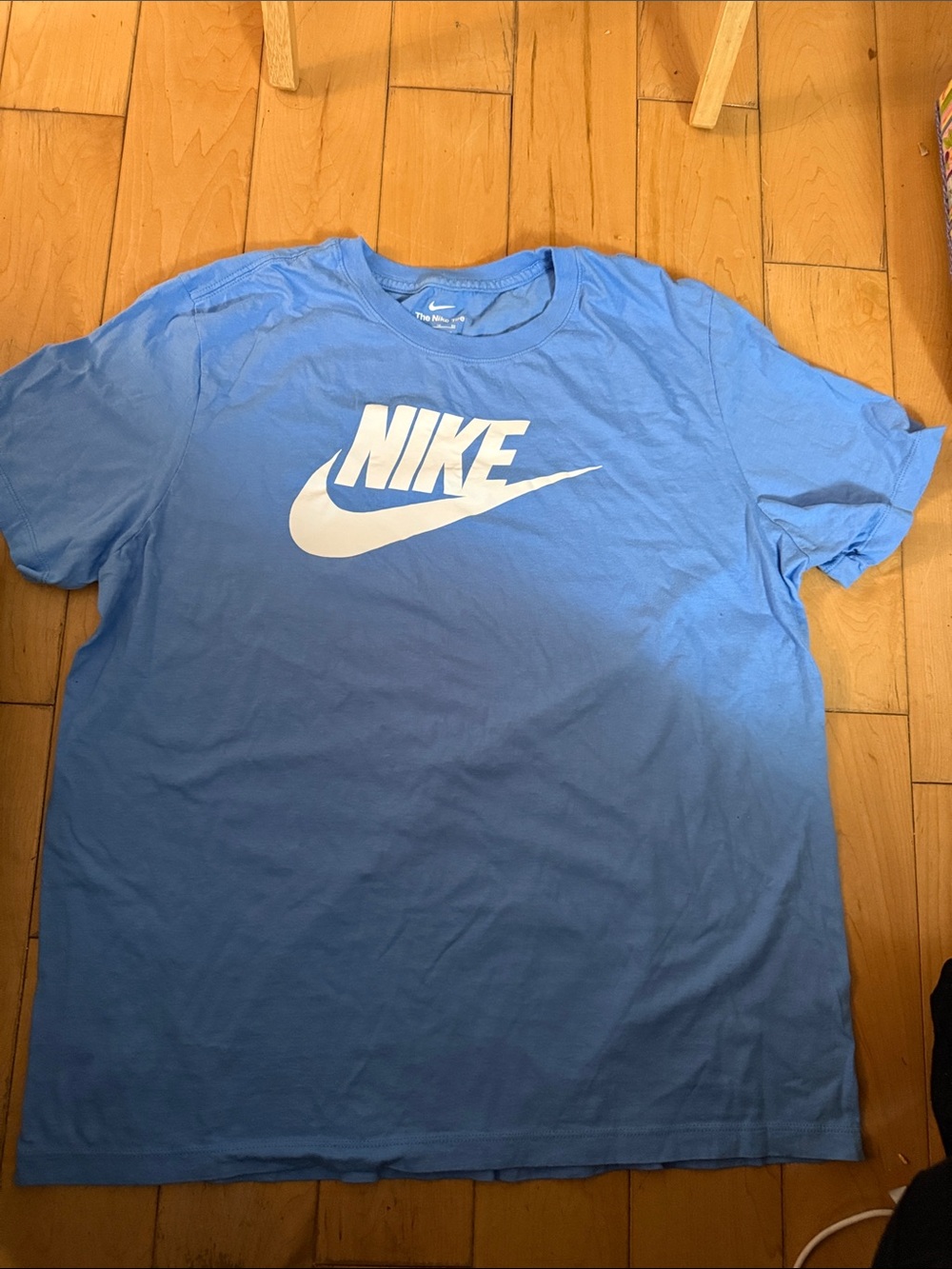 Nike Light Blue Crew Neck T-Shirt with White Swoosh